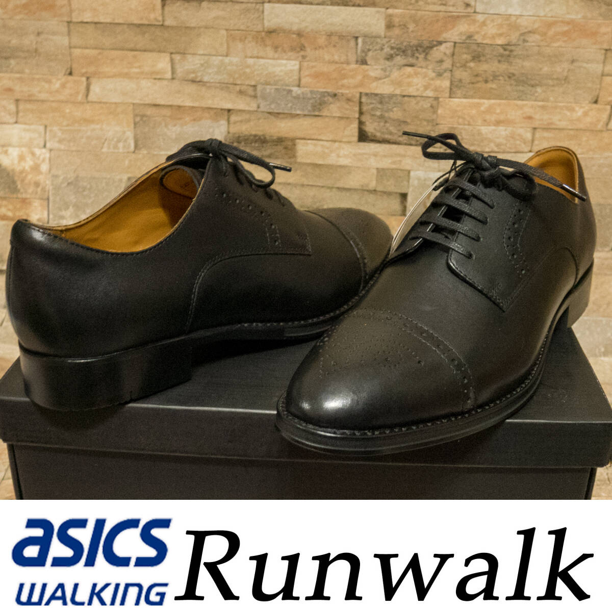 RU5 新品/送料込 アシックス ランウォーク ストレートチップ ビジネスシューズ 25.5EE RUNWALK_画像2