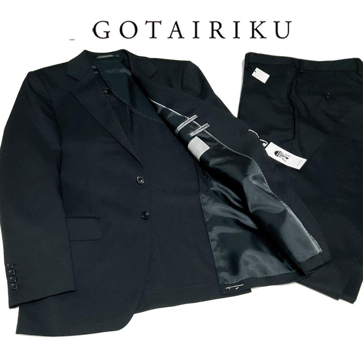 GO425A6 新品！定価6万　春夏　五大陸　gotairiku COURDURA combat wool ソリッドスーツ　背抜き仕立て　ノータック　ブラック　38　A6　_画像2