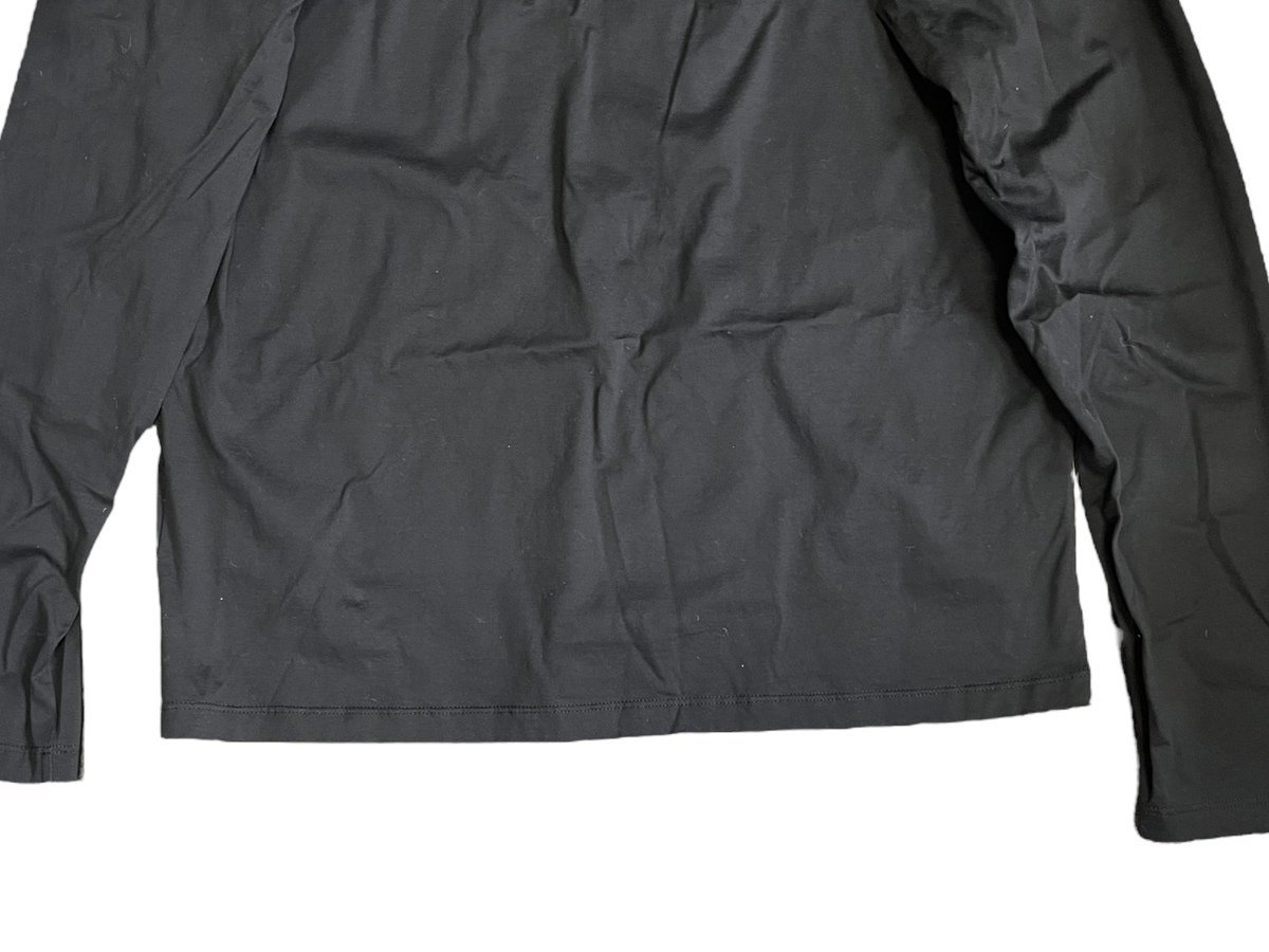 【美品】PRADA プラダ 胸ポケットロゴタグ 長袖シャツ 2021年製 ブラック メンズ トップス 綿100％ サイズ M 本体のみ 無地 ブランドシャツ_画像6