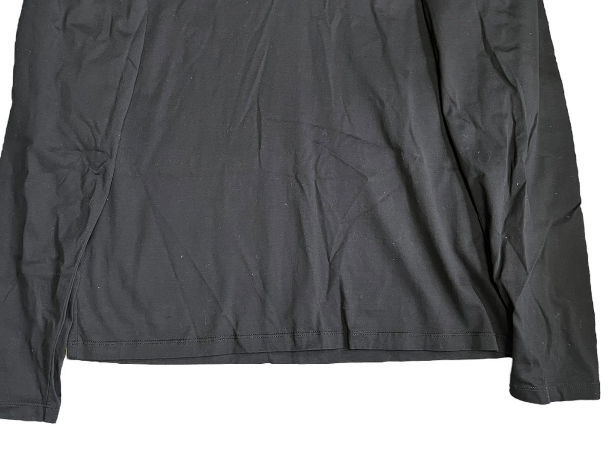【美品】PRADA プラダ 胸ポケットロゴタグ 長袖シャツ 2021年製 ブラック メンズ トップス 綿100％ サイズ M 本体のみ 無地 ブランドシャツ_画像3