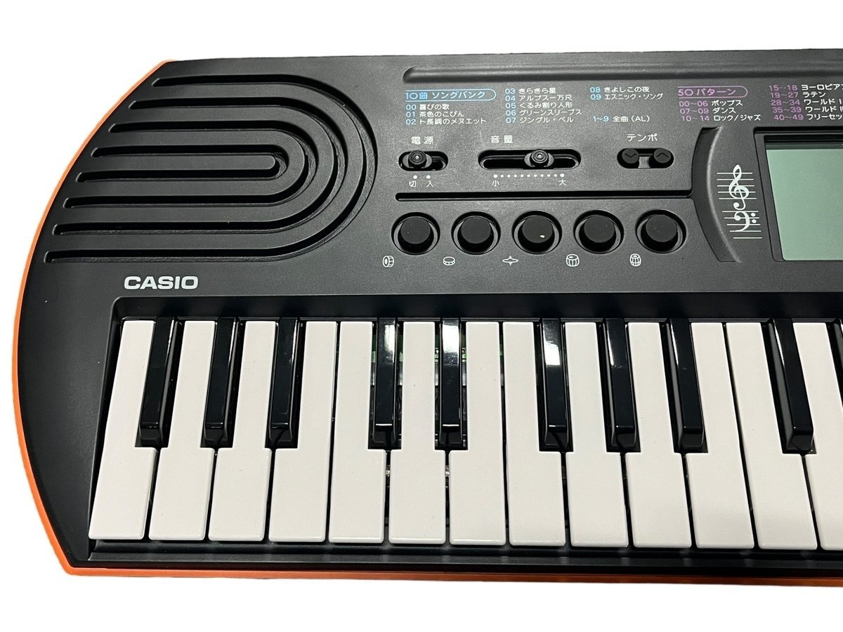 CASIO カシオ ミニキーボード SA-76 シンセサイザー ブラック オレンジ 44ミニ鍵盤 音取り お子様用 音色数100 リズム/パターン 50_画像3