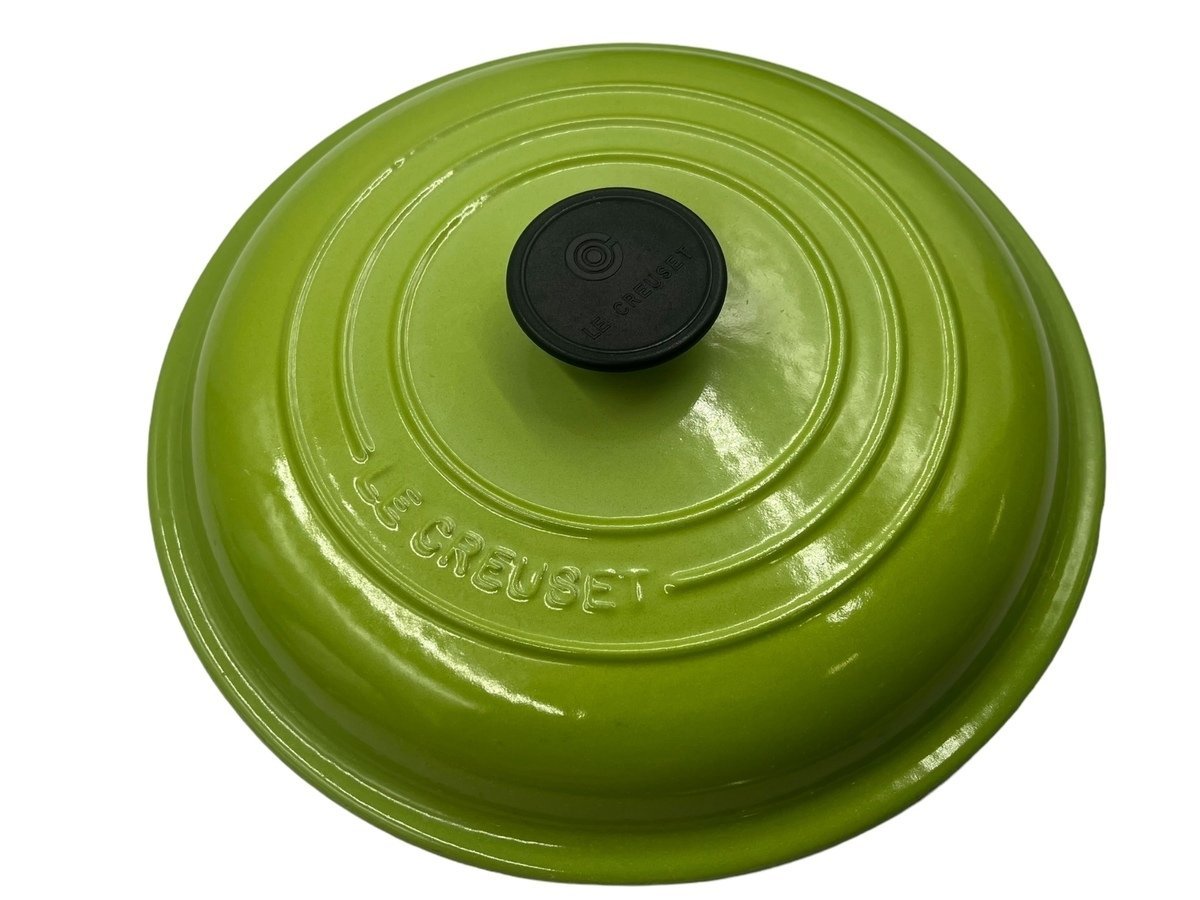 LE CREUSET ルクルーゼ 両手鍋 黄緑 グリーン キッチン用品 ビュッフェキャセロール 本体 調理器具 蓋付き 浅型 高品質_画像5