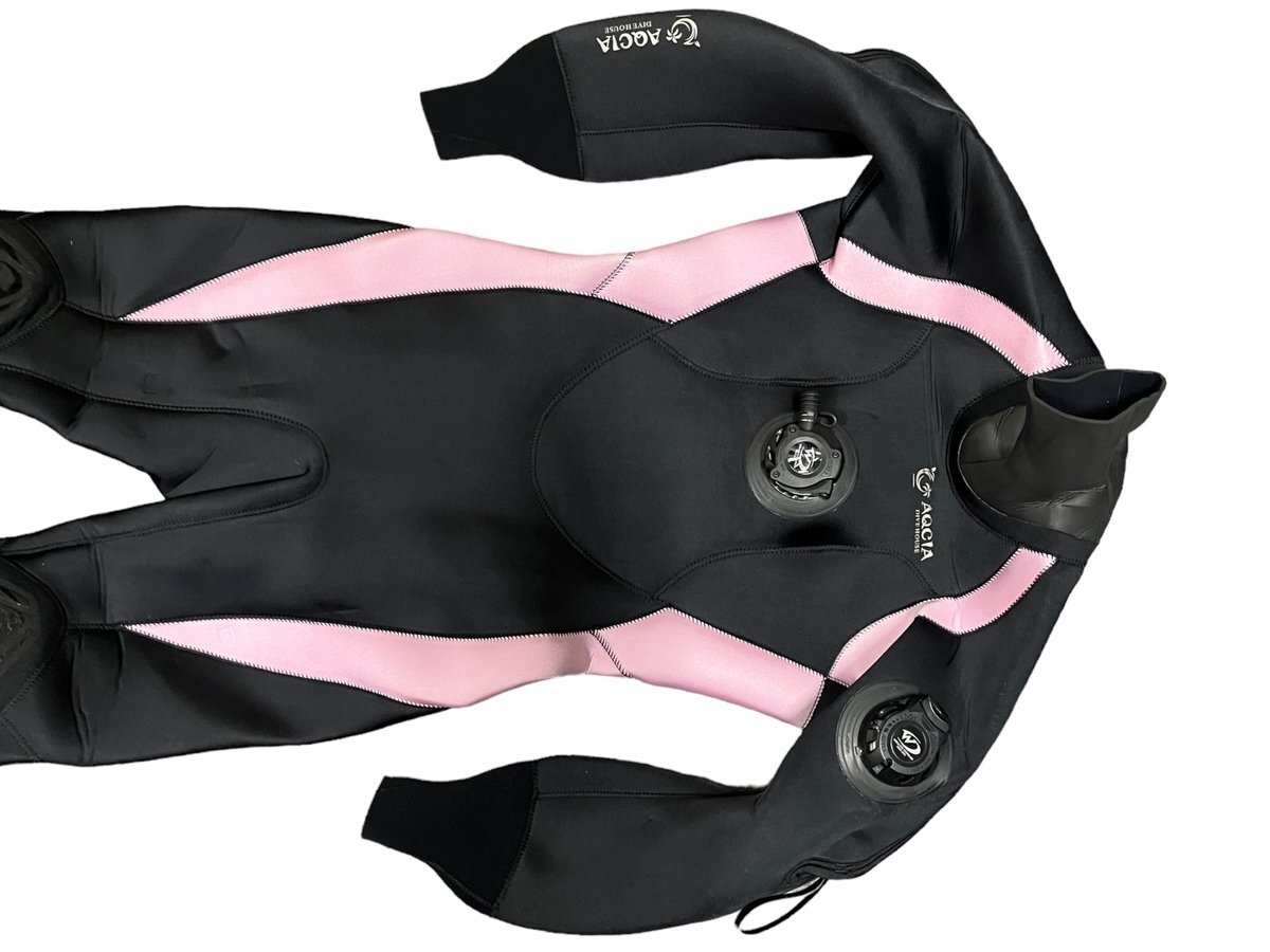 新品 未使用品 World Dive ワールドダイブ ドライスーツ ブラック ピンク レディース マリンスポーツ スキューバダイビング 用品 女性の画像2