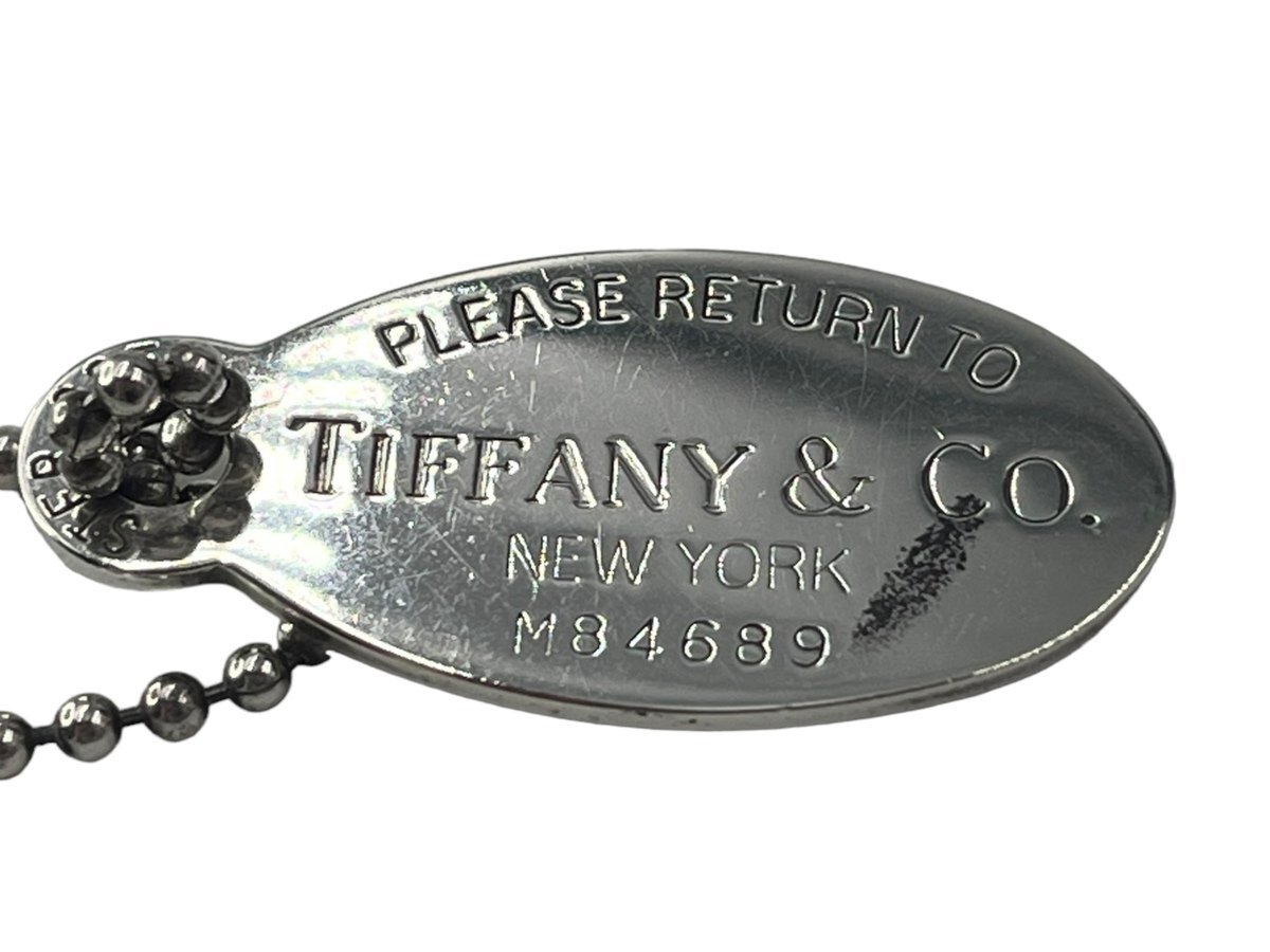 Tiffany&Co. ティファニー リターントゥティファニー ボールチェーン ネックレス オーバルタグ プレート シルバー 925 本体 ブランド_画像4