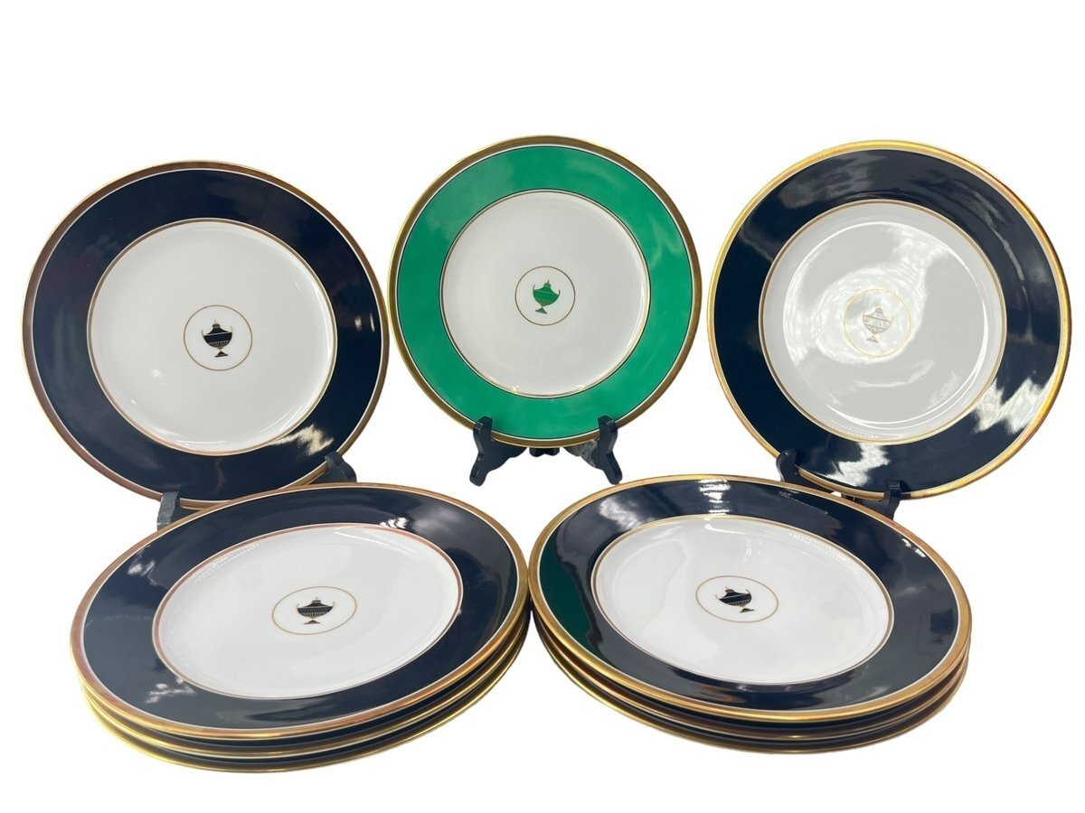 Richard Ginori リチャードジノリ プレート インペログリーン インペロブラック インペロオニキス 9客セット 食器 皿 ディナープレートの画像1