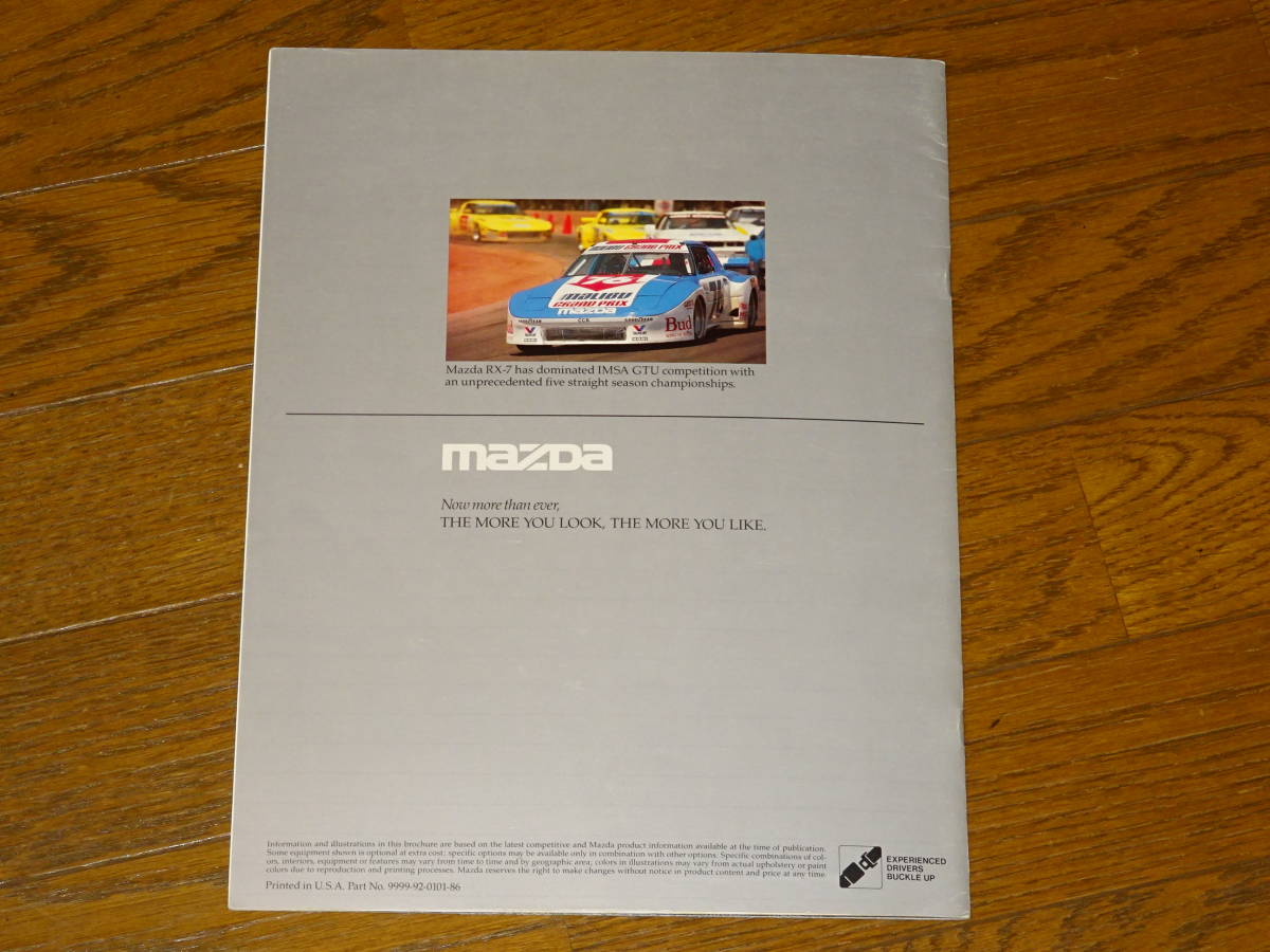 #1986 MAZDA RX-7 USA catalog #