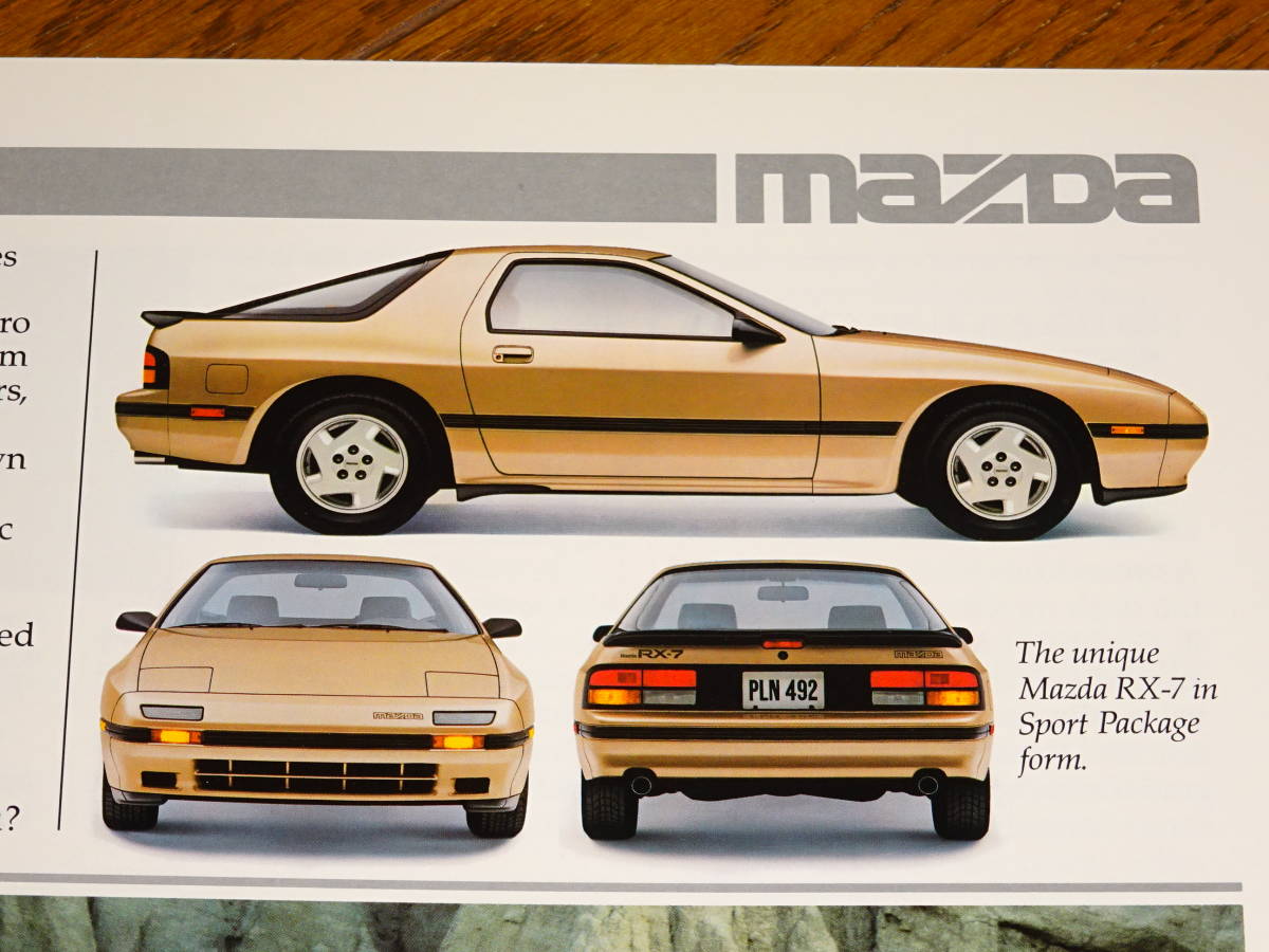 #1986 MAZDA RX-7 USA catalog #