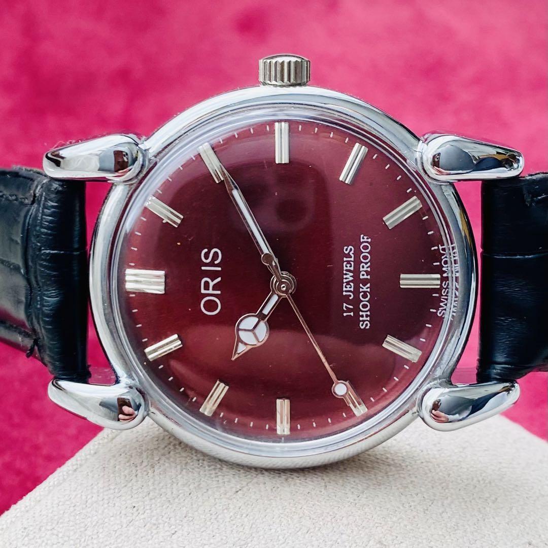 ORIS/オリス★【整備済み】超美品・稼働品/ヴィンテージ/スイス/ 17J/メンズ腕時計/アンティーク/機械式手巻き/アナログ/革ベルト62の画像3