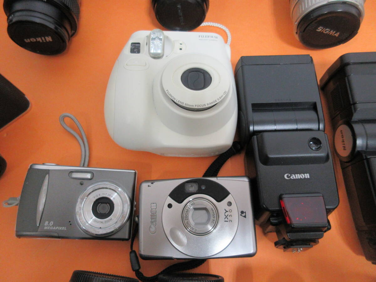 165)ジャンク カメラ レンズ チェキ ビデオカメラ カメラ機器 等 大量 まとめ Nikon/FUJICA/MINOLTA/Canon/YASHICA/Victor 他_画像6