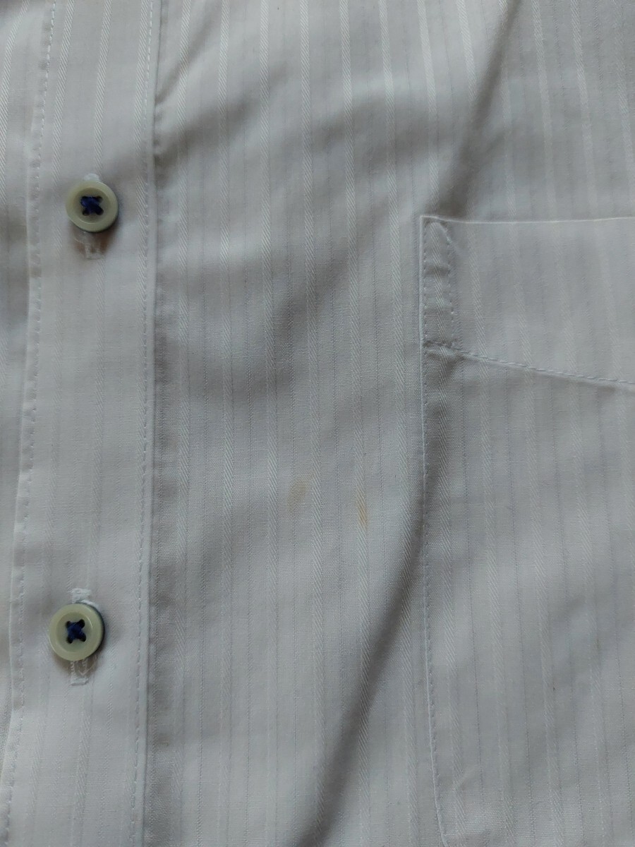【新生活準備】　メンズ　ワイシャツ　LES MUES　AOKI　Lサイズ　ボタンダウンホワイト　無地　ストライプ　Yシャツ_画像4