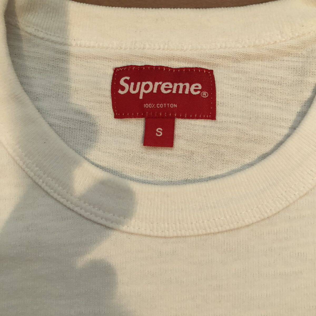 Supreme 20AW PLAID APPLIQUE S/S TOP WHITE / S_画像3