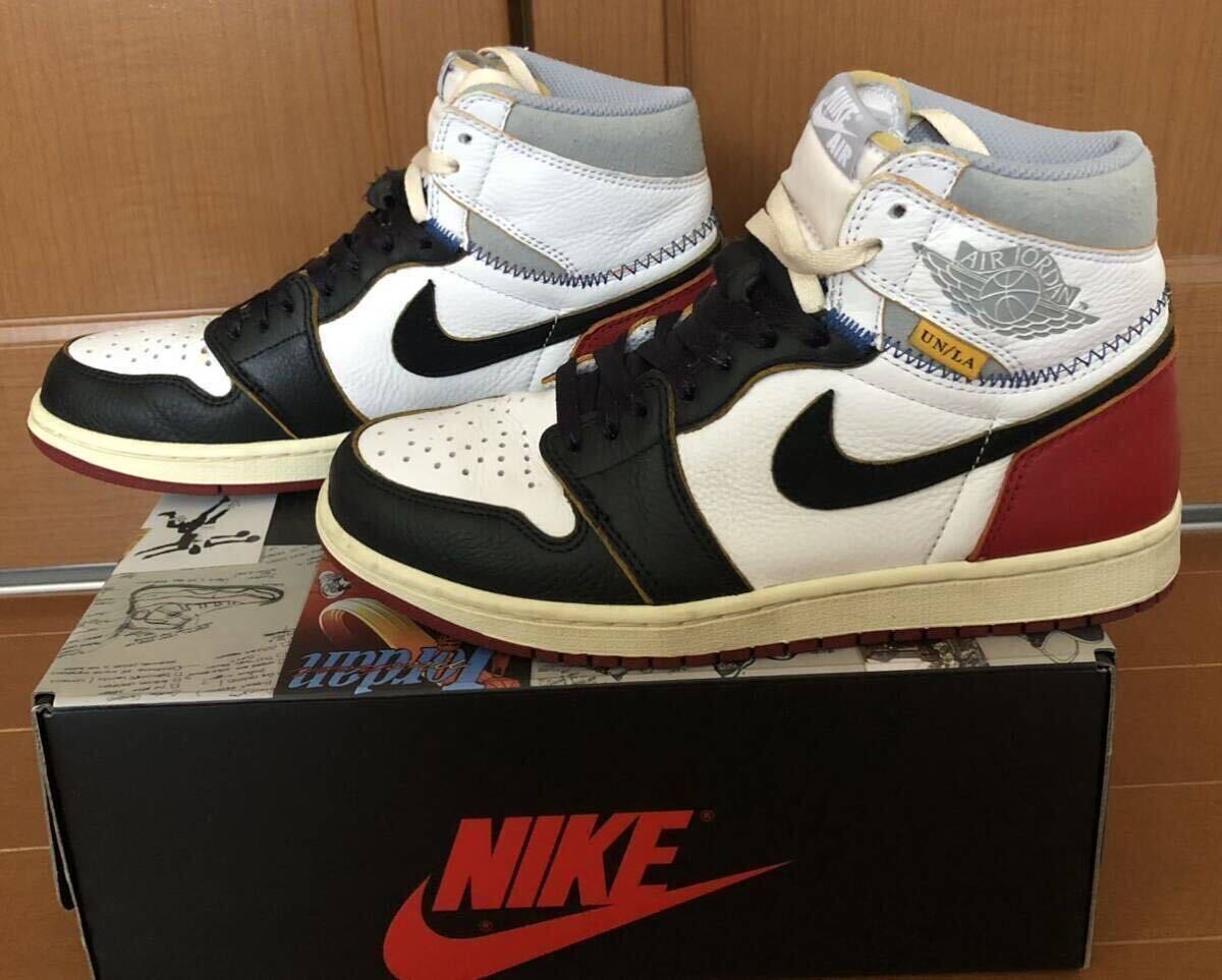 美品 UNION NIKE AIR JORDAN1 RETRO HI NRG / UN BV1300-106 US8 / 26cm ユニオン ナイキ エアジョーダン1 レトロ ハイ 黒タグ付きの画像2