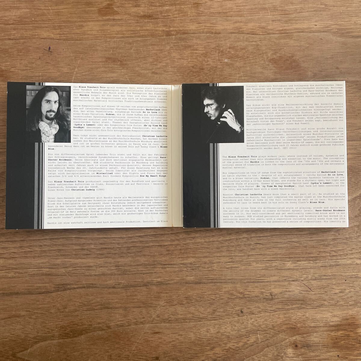 【レア希少盤CD】 KLAUS TREUHEIT TRIO 「Nardis」ドイツ盤　SONORAMA C-61 1986年録音　リマスター盤　入手難　人気盤_画像3