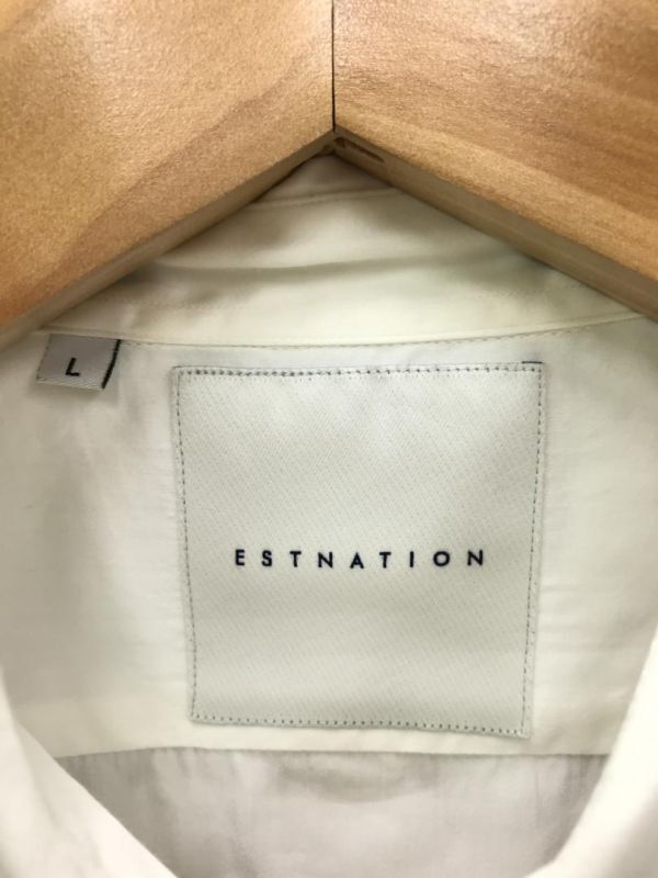 ESTNATION エストネーション メンズ レトロ ラグジュアリー モード 白シャツ 長袖ドレスシャツ Lサイズ 白_画像2