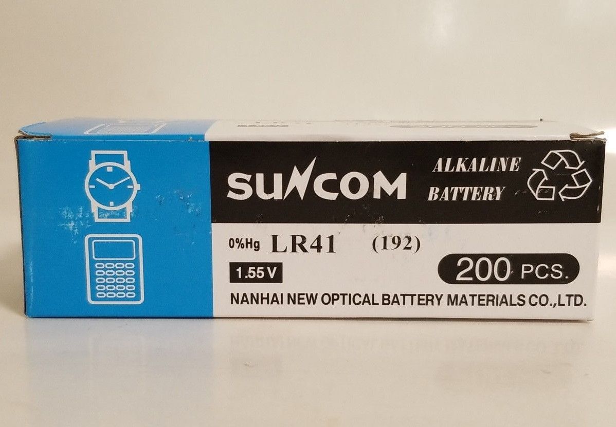 SUNCOM 400PCS ボタン電池 10個パック×40シート LR41