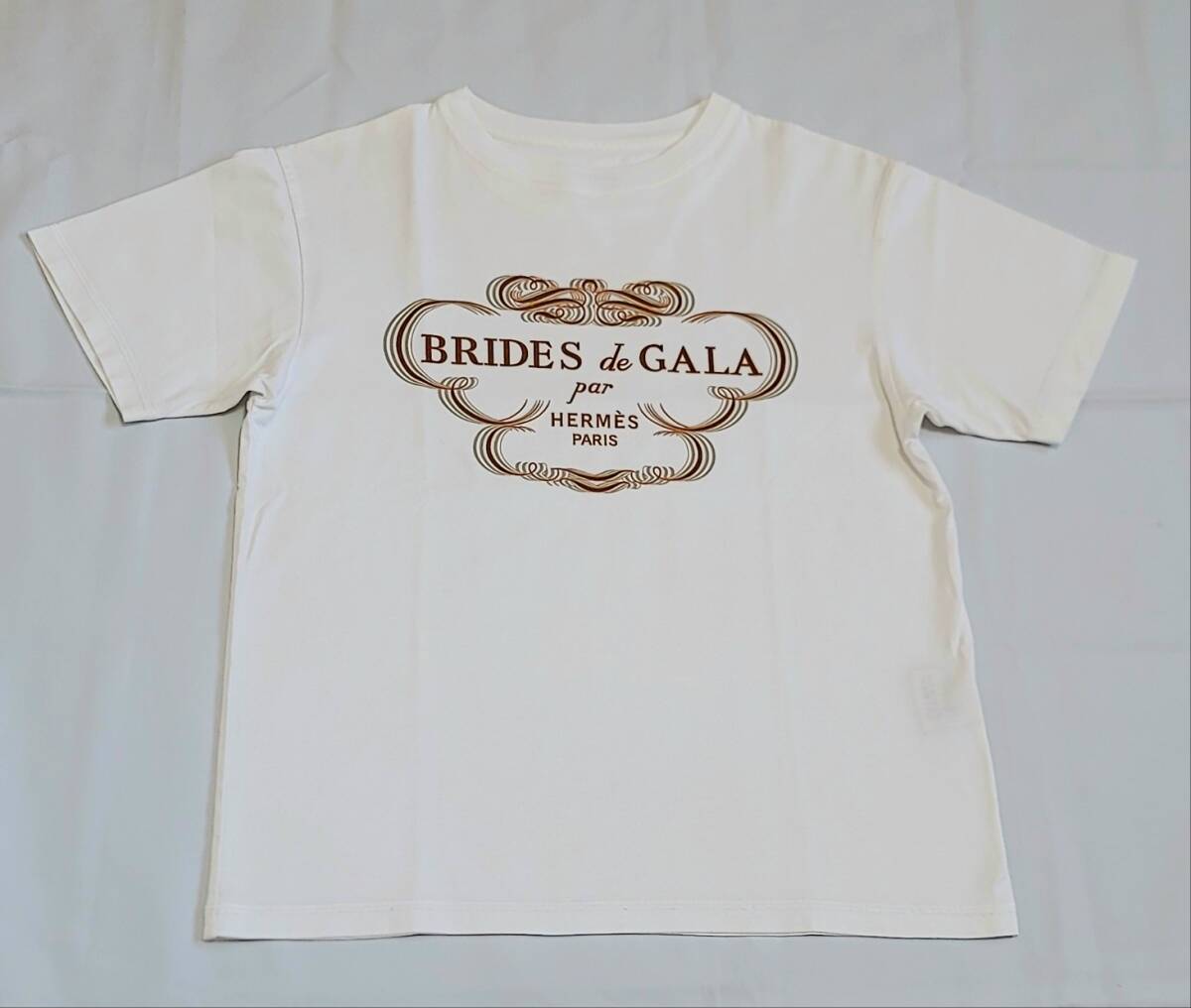 未使用に近い★エルメス HERMES Brides de Gala Tシャツ ホワイト 半袖Ｔシャツ コットン100％ 34 レディース トップスの画像9