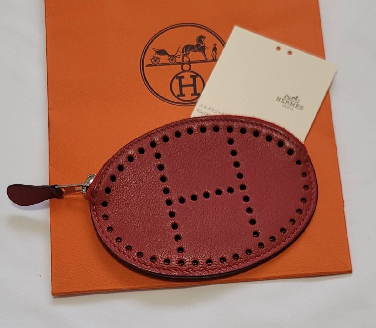 ★美品★HERMES エルメス エブリン エヴリン Hロゴ パンチング 小銭入れ コインケース 刻印□0