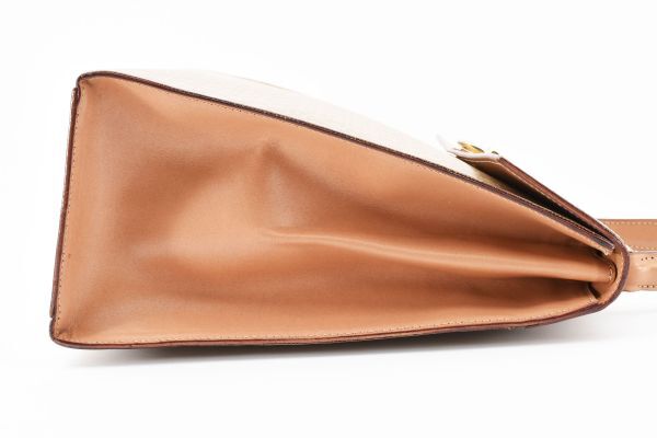 1円 美品 CELINE ヴィンテージ　セリーヌ　マカダム　コーティングキャンバス　レザー　ハンドバッグ　トップハンドル　ロゴ 23-7760_画像4