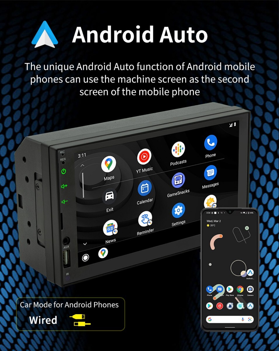 ★新登場★７インチディスプレイオーディオ　スマホミラーリング　Android Auto&Apple carplayトヨタ／ダイハツ用ワンタッチカプラーセット_画像9