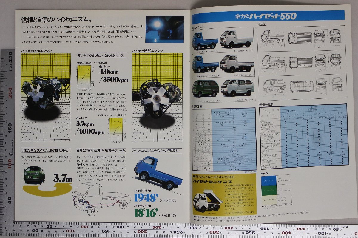 自動車カタログ『余力のハイゼット550ピックスライドバン 愛着のハイゼット360ピックスライドバン』 昭和54年頃 ダイハツ 補:平床1方開きの画像5