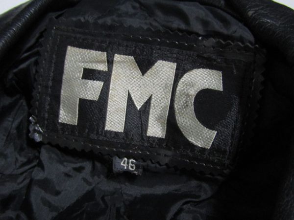 FMC ダブル ライダースジャケット　ブラック　サイズ46　L位　レザー_画像3