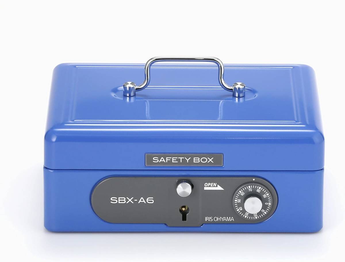  Iris o-yama safe handbag safe dial type double lock A6 compact SBX-A6 blue 