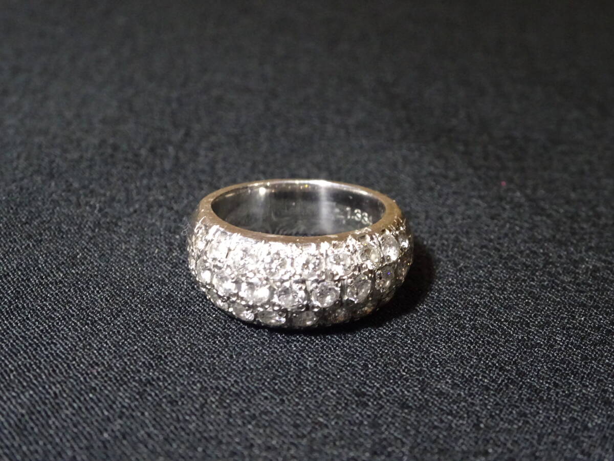 ダイヤモンド pt900 プラチナ リング サイズ9号 重量約13g ジュエリー 宝石 指輪 アクセサリー 1.334 送料無料_画像8