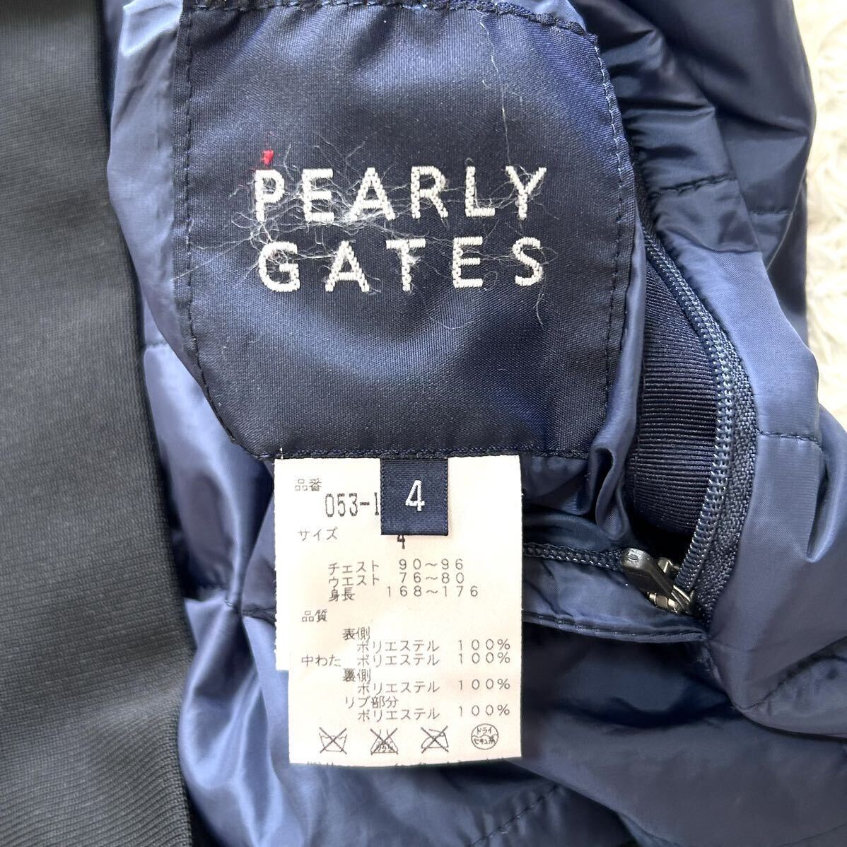 PEARLY GATES 『機能の天才』パーリーゲイツ スニード 4WAY リバーシブル 中綿ジャケット 半袖 ベスト 4(M)ブラック×ネイビー系 ワッペン_画像10