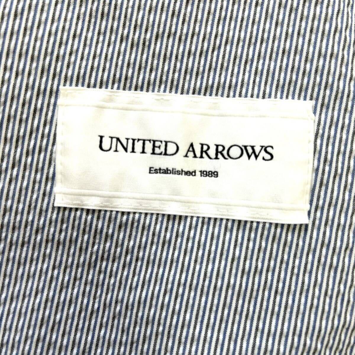 極美品 ユナイテッドアローズ シアサッカー ストライプ テーラードジャケット サマージャケット Lサイズ UNITED ARROWS ビジネス 春夏_画像9