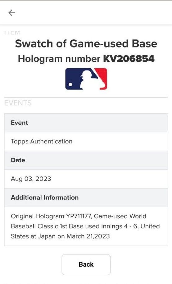 49枚限定 Topps NOW 2023 大谷翔平 WBC MVP ベース レリック カード 侍ジャパン  base relic 