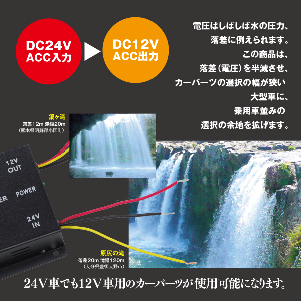 【即決】DC-DC コンバーター 24V→12V デコデコ変換器 回路保護機能付き ★15A★_画像2