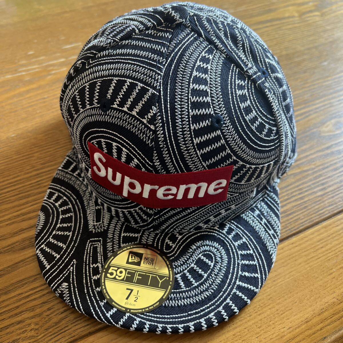 Supreme 14SS Uptown Box Logo New Era 7-1/2 シュプリーム ニューエラ キャップ ブラック_画像1