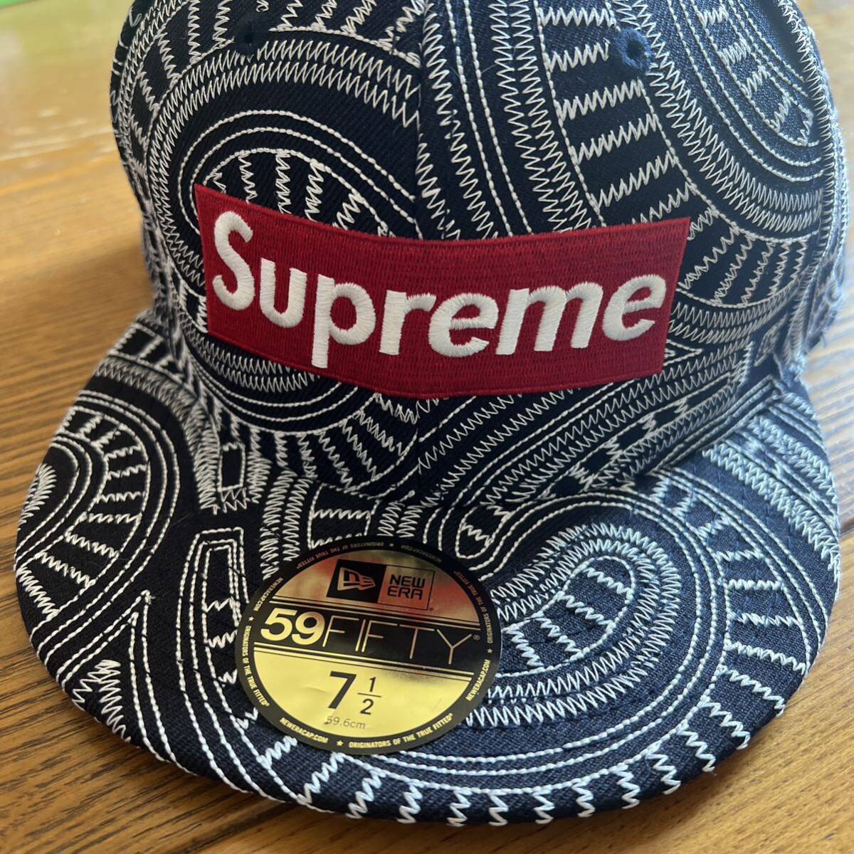 Supreme 14SS Uptown Box Logo New Era 7-1/2 シュプリーム ニューエラ キャップ ブラック_画像2