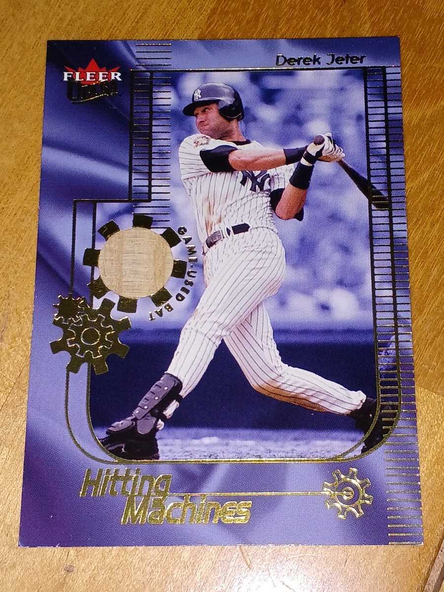 2002 Fleer ULTRA Hitting Machines Derek Jeter Game-used BAT デレク・ジーター ヤンキース バットカード ※上下に小さな剥がれアリの画像1