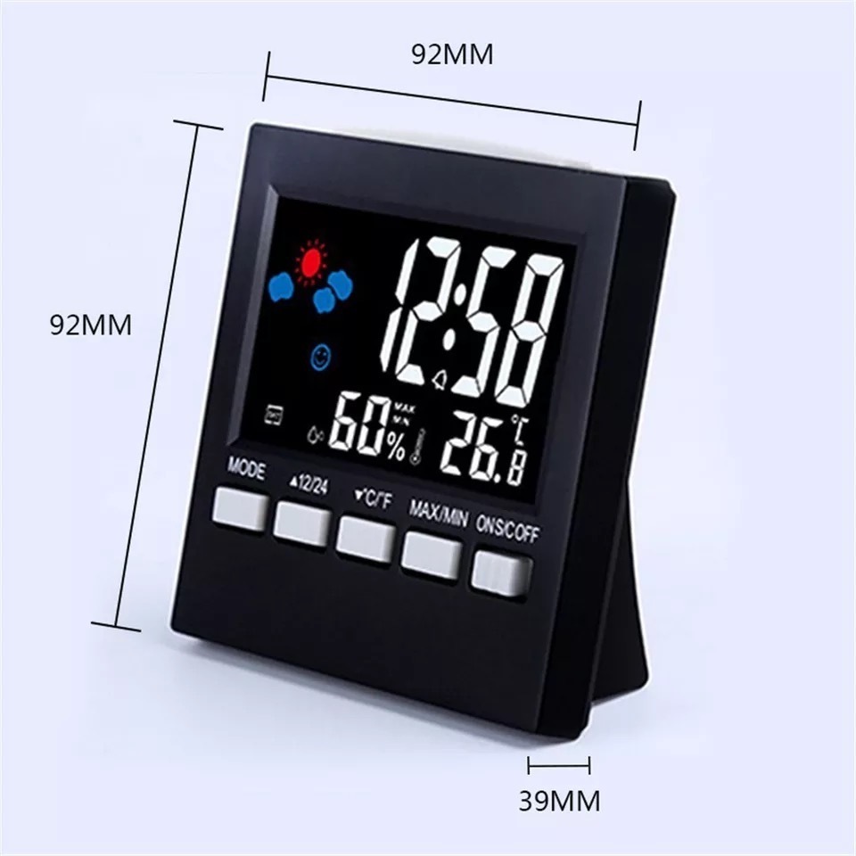 置き時計 デジタル温湿度計 目覚まし時計 時計 温度 体感表示 大画面 多機能 乾燥対策 健康管理☆の画像5