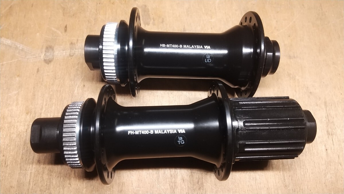 SHIMANO シマノ ブースト前後ハブセット ディスクブレーキ用ハブセット HB-MT400B/FH-MT400B 15×110/12×148 32H×32H 未使用の画像4