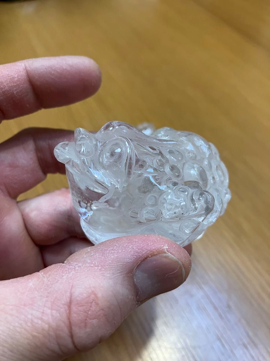 水晶 三脚カエル 三脚蟾蜍（さんきゃくせんじょ）銭蛙   3匹セット　天然水晶彫刻風水縁起物財運を高める 商売繁盛運縁起物