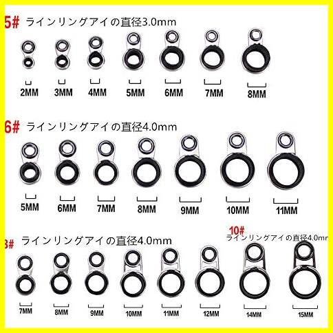 25点セット 釣竿 ロッドガイド アイリング セラミックリング ステンレス 釣り竿 釣り竿ガイド アイ 2.0mm～15mm 多サイズ 交換 修理の画像2