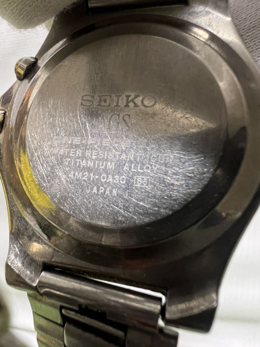 【動作品】SEIKO セイコー AGS 4M21-0A30 ドルチェ 自動巻 AT チタン 白文字盤 メンズ 腕時計の画像6