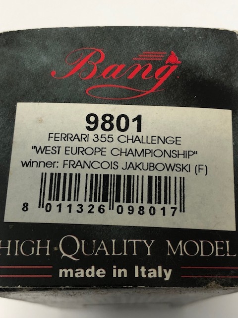 1/43 BANG バン 9801 Ferrari フェラーリ F355 チャレンジ イタリア製 の画像6