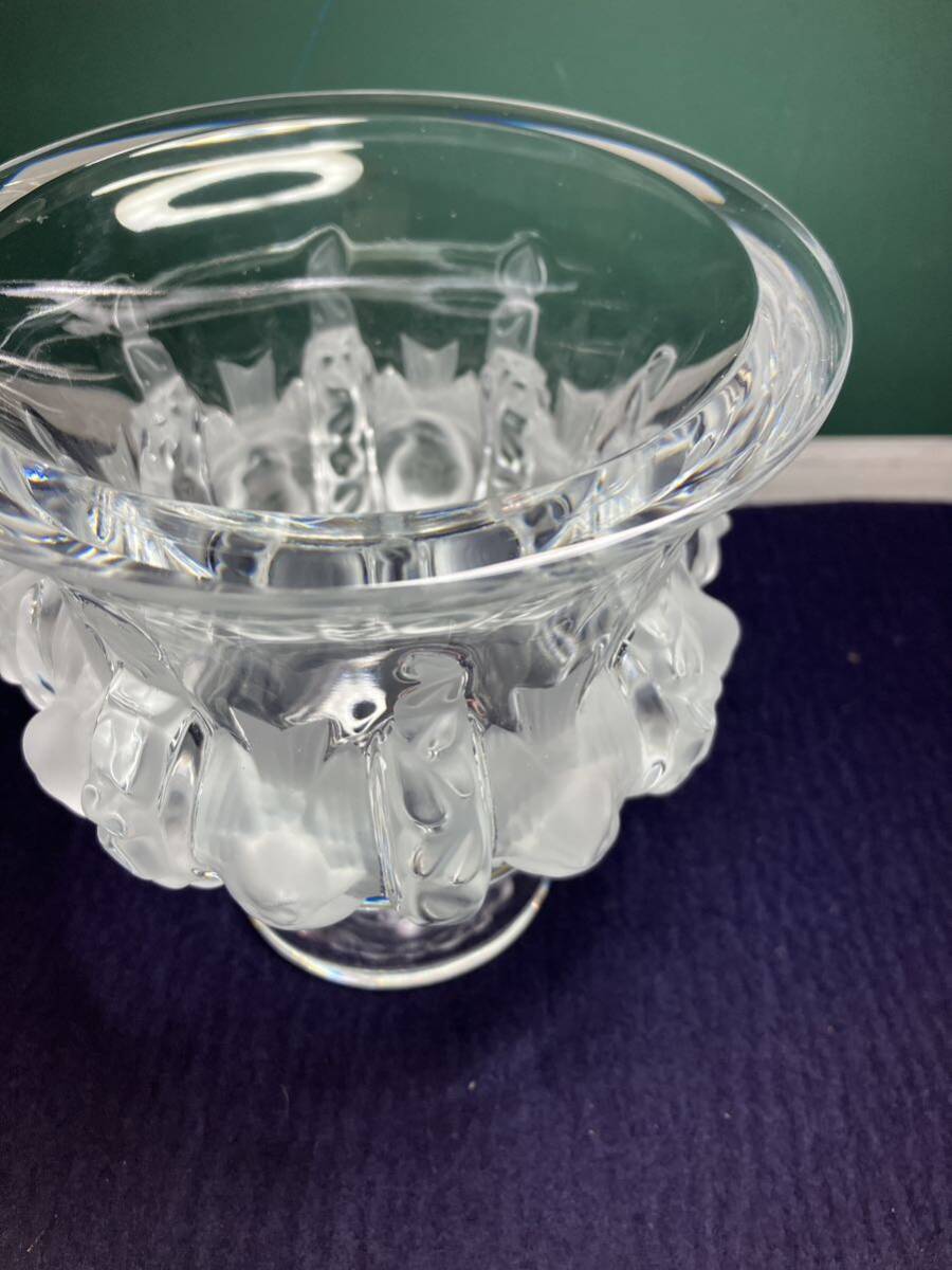 ラリック クリスタルガラス フラワーベース 花瓶 ダンピエール_画像3