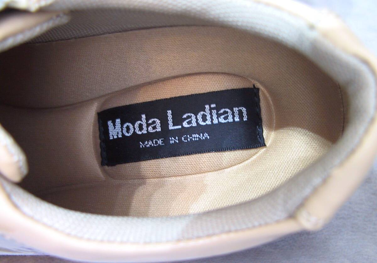 新品 Moda Ladian モーダレディアン ウォーキングシューズ 24.5EEE フロントサイドジップ エアーソール＆インソールクッション入 タグ付 の画像7