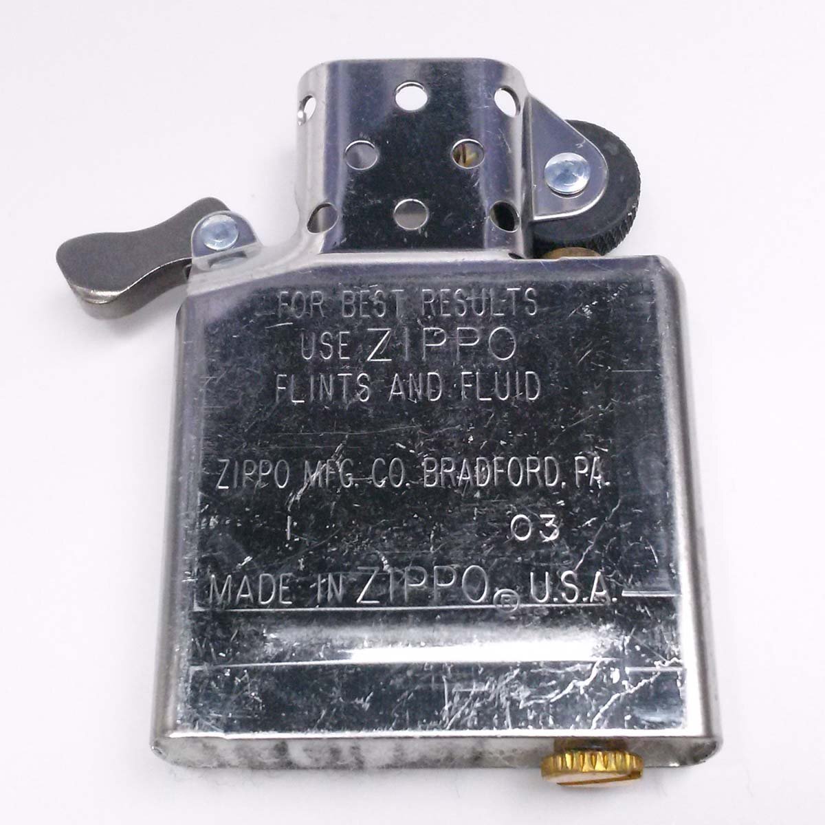 【1円】ZIPPO ジッポー時計付きライター タイムライト TIME LIGHT 文字盤ピンク 2003年 木箱 ap8880【一円スタート】_画像9