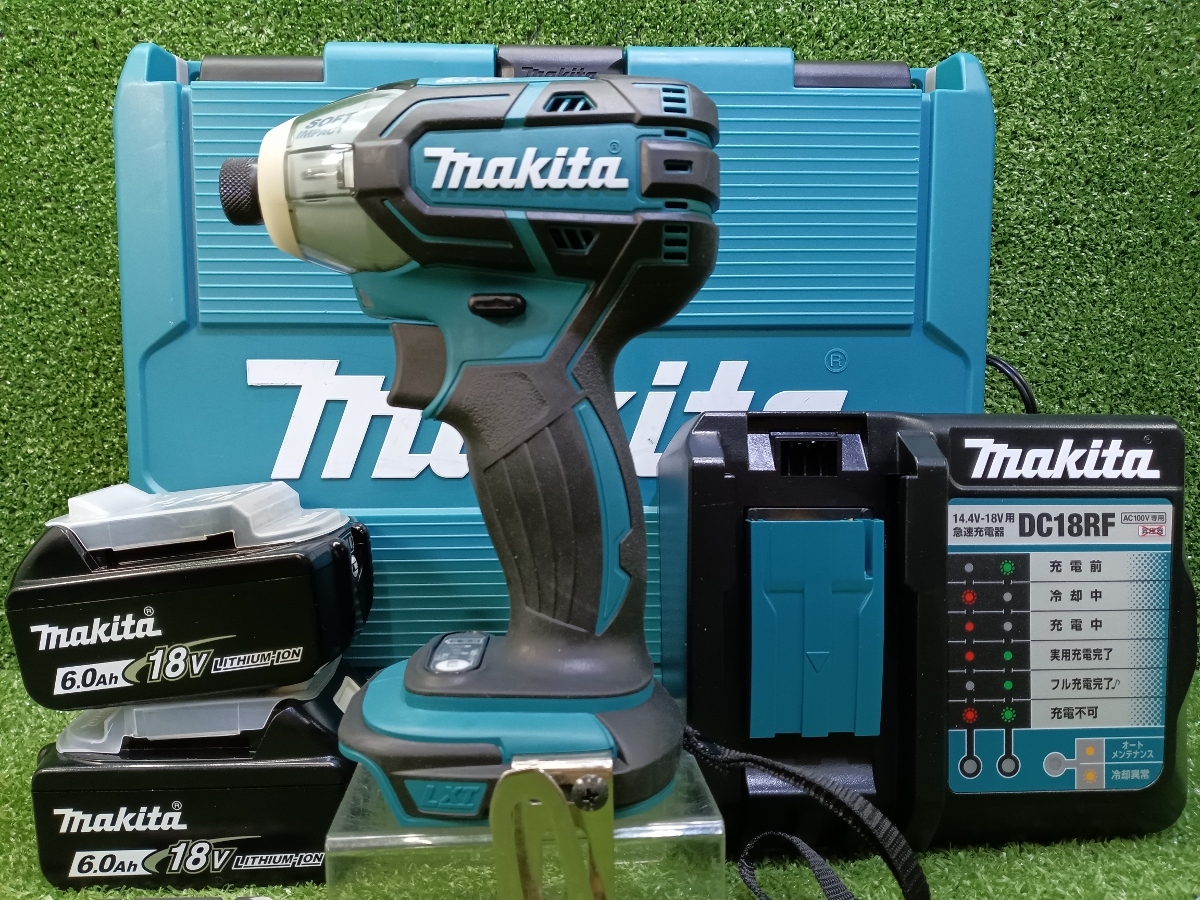 中古 美品 makita マキタ 18V 充電式 ソフトインパクトドライバ 6.0Ah バッテリー 2個+充電器 TS141DRGX