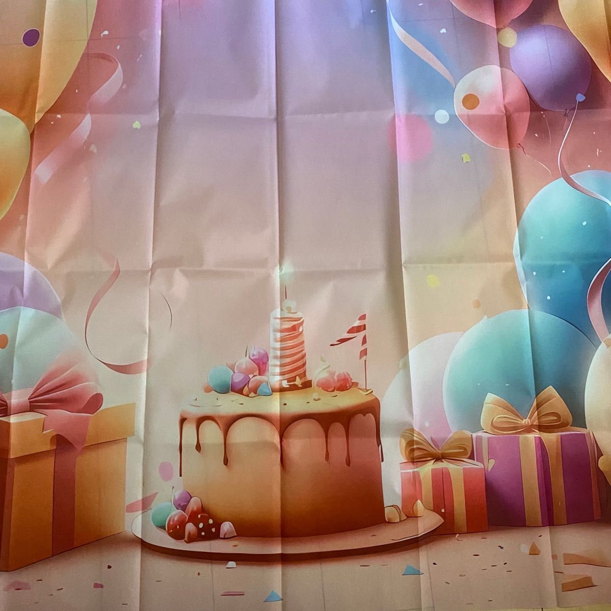 タペストリー バースデー 背景布 ケーキ 誕生日 1歳 壁掛け 模様替え 撮影 インテリア アート ウォールデコ ファブリック