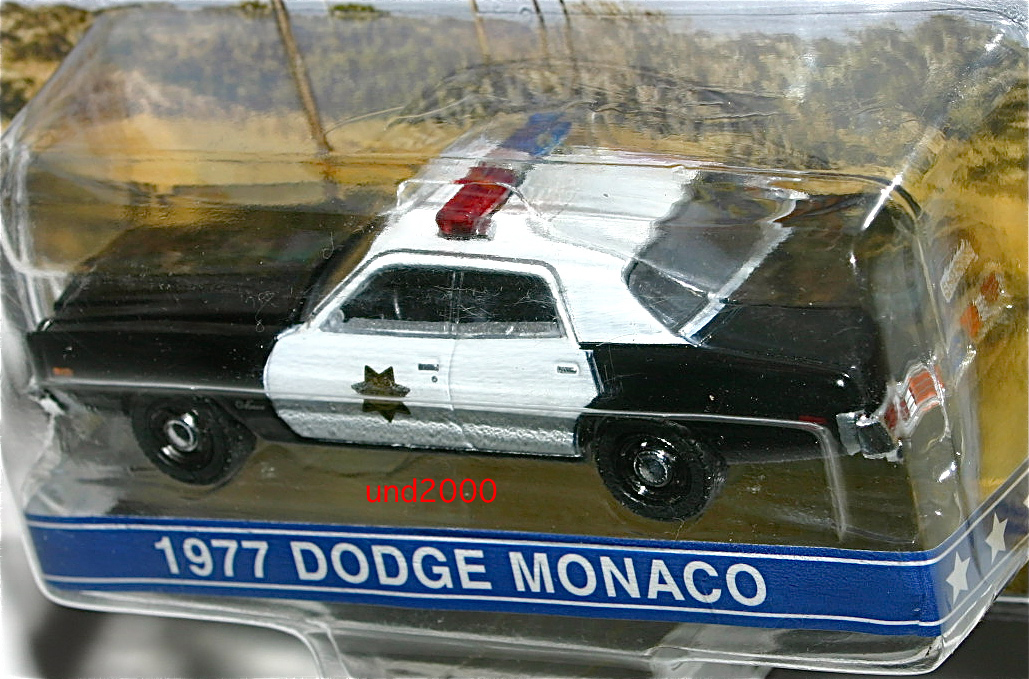 Greenlight Me ... gold ..!! four ru*gaiFall Guy 1/64 1977 Dodge Monaco Police car Dodge Monaco Police green light patrol car 