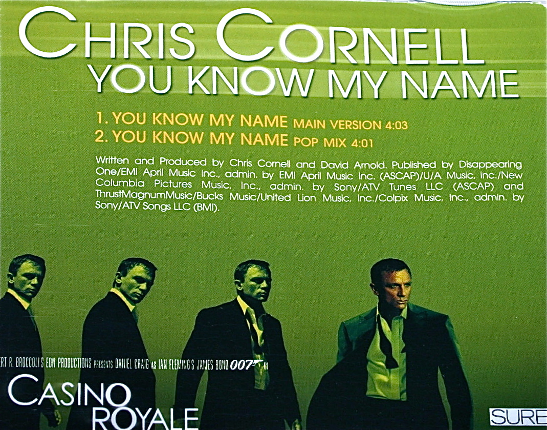 Chris Cornell クリスコーネル You Know My Name 007 カジノ ロワイヤル 主題歌 CDs Soundgarden Audioslave Casino Royale_画像2