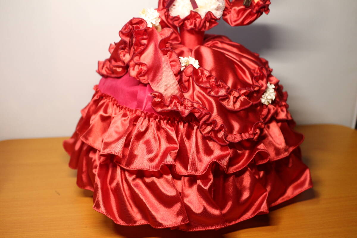 リボン SUKIYO DOLL スキヨ人形 フランス人形 ２体セット 赤ドレス/ピンクドレス レトロ/アンティーク/コレクション の画像3