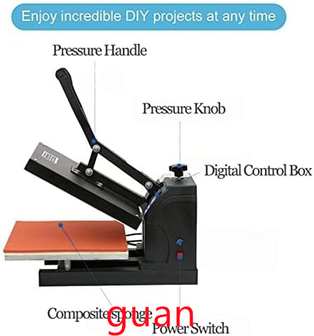 ヒートプレス 38*38 インチ、大型クラムシェルヒートプレス、高圧熱プレス機 T シャツ用デジタル制御熱伝達機、110V 1800W_画像7