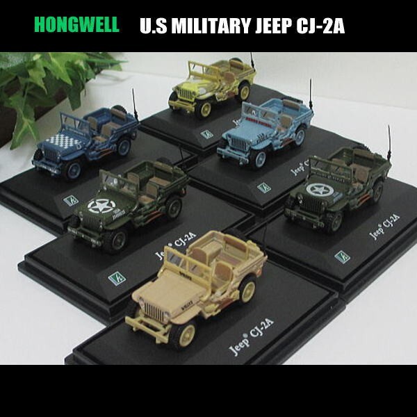 1/72U.Sui squirrel / military Jeep /CJ-2A(6 color set )/HONGWELL/ die-cast minicar 